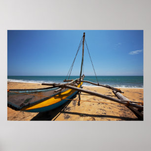 Poster Bateau De Pêche Amarré Sur La Plage