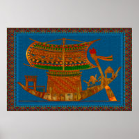 Bateau de roseaux Art populaire égyptien