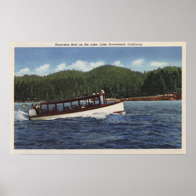 Poster Bateau d'excursion sur le lac (Devant)