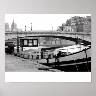 Poster Bateau domestique sur la Seine