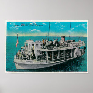 Poster Bateau en fond de verre à Avalon, Catalina Island