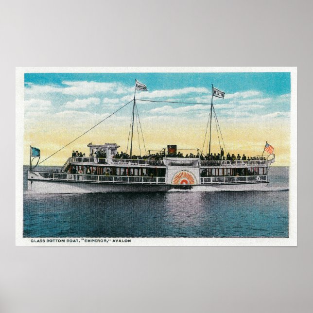 Poster Bateau en fond de verre, Empereur, Avalon (Devant)