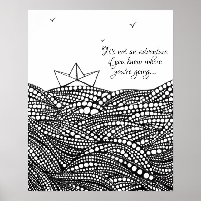 Poster Bateau en papier crayon | salle de classe motivant (Devant)