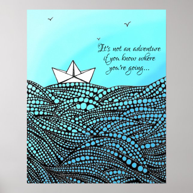 Poster Bateau en papier crayon | salle de classe motivant (Devant)