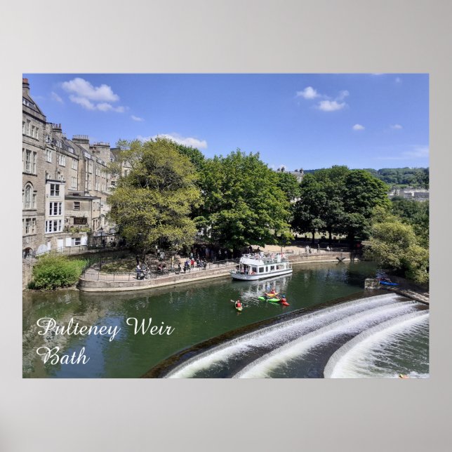 Poster Bateau et kayak à Pulteney Weir, Bath (Devant)