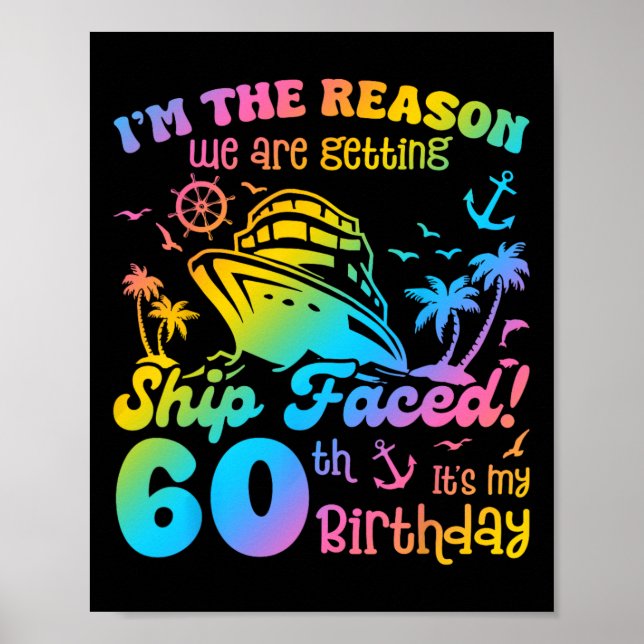 Poster Bateau face à c'est mon 60e anniversaire Croisière (Devant)