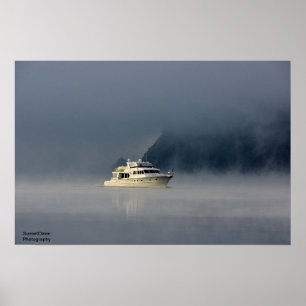 Poster Bateau le matin brumeux