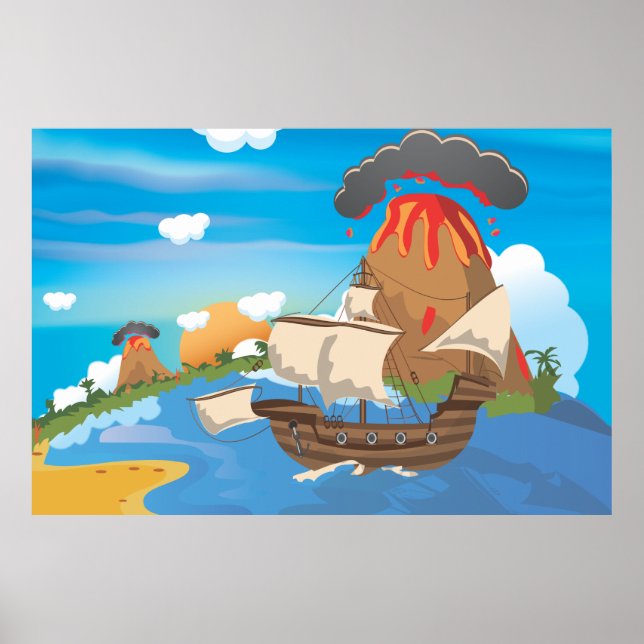 Poster Bateau pirate (Devant)