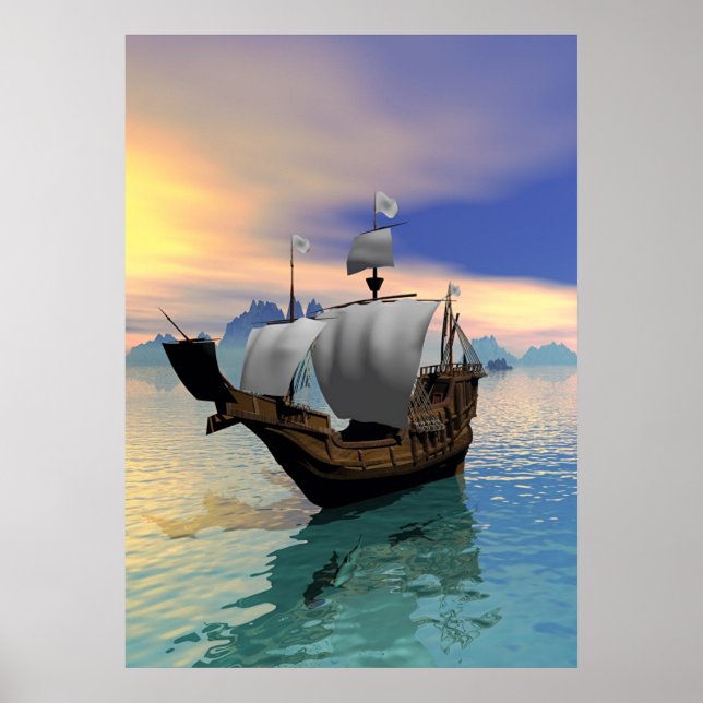 Poster Bateau pirate (Devant)
