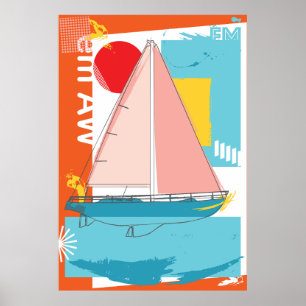 Poster Bateau rose