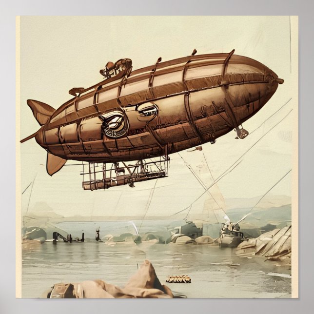 Poster Bateau Steampunk 1 (Devant)