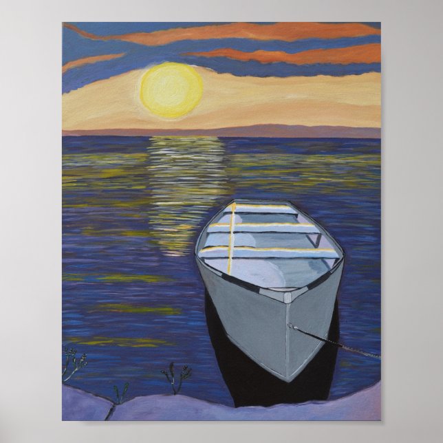 Poster Bateau sur l'affiche de la Rive (Devant)