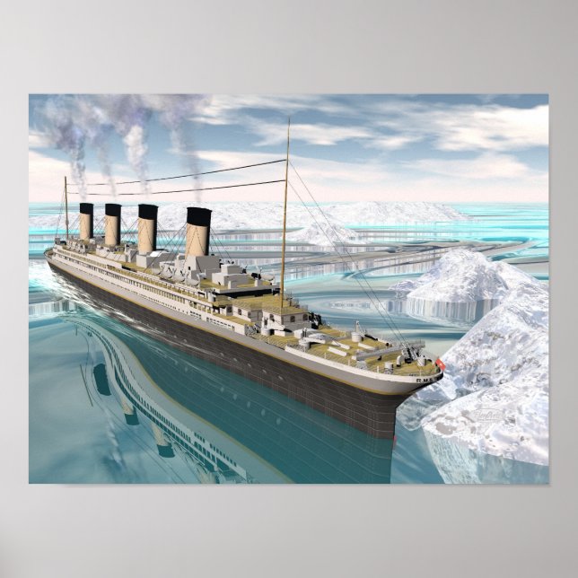 Poster Bateau Titanic - rendu 3D (Devant)
