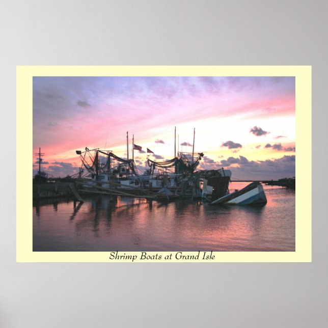 Poster Bateaux à crevettes st Grand Isle (Devant)