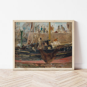 Poster Bateaux à Quay Berthe Morisot