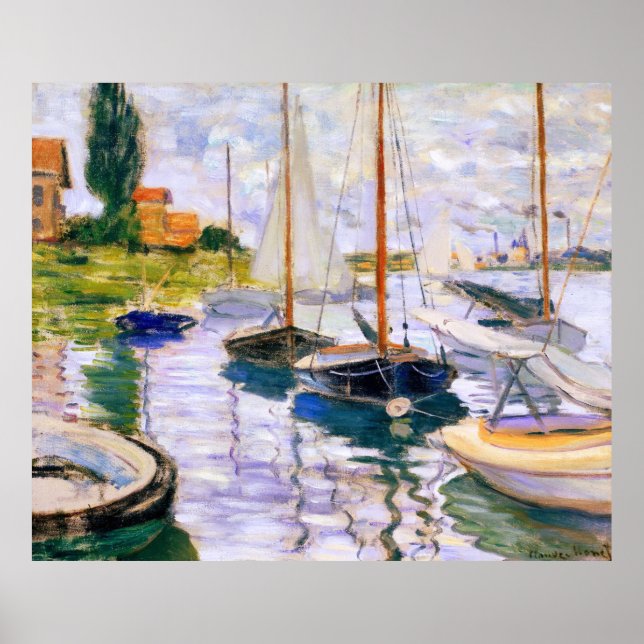 Poster Bateaux à voile sur la Seine au Petit Claude Monet (Devant)