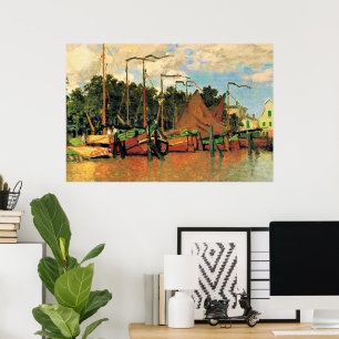 Poster Bateaux à Zaandam par Claude Monet,