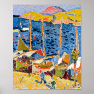 Poster Bateaux au port de Collioure   Andre Derain  
