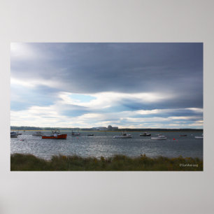Poster Bateaux dans le port - Seabrook, NH 1