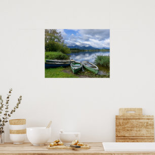 Poster Bateaux d'aviron au lac - Allgäu
