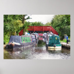 POSTER BATEAUX DE CANAL