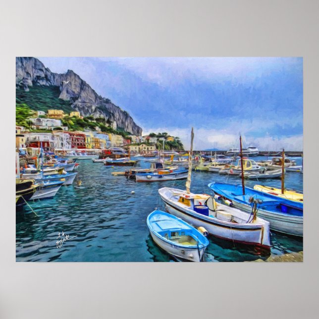 Poster Bateaux de Capri Art Photo Italien (Devant)