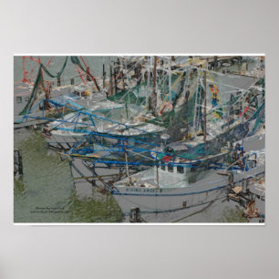 Poster Bateaux de crevette de Biloxi