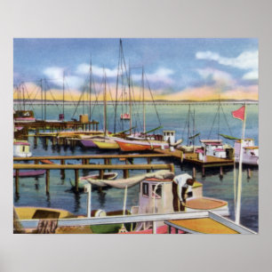 Poster Bateaux de crevette de Biloxi Mississippi