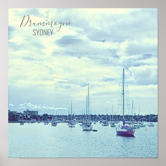 Poster Bateaux de la scène de Sydney sur le port Drummoyn (Devant)