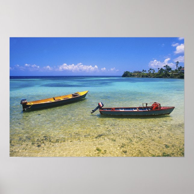 Poster Bateaux de pêche, Boston Beach, Port Antonio, (Devant)