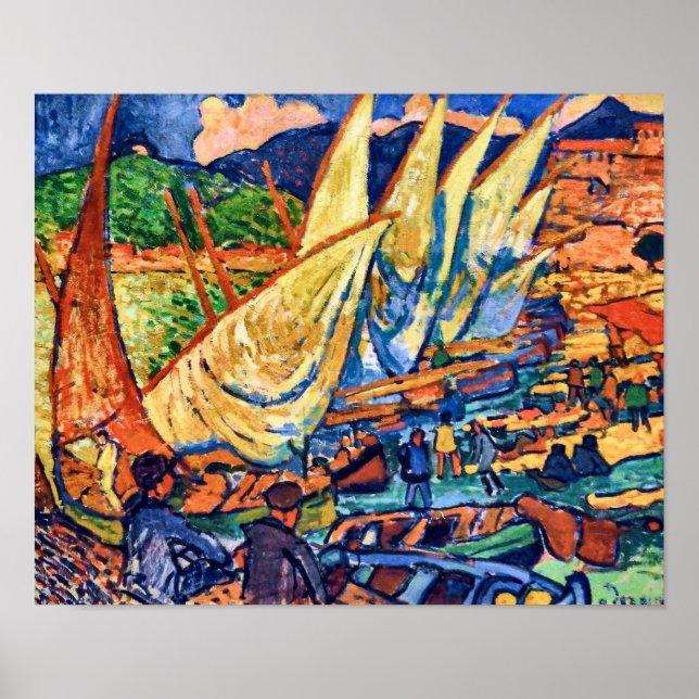 Poster Bateaux de pêche, Collioure | Andre Derain | (Devant)