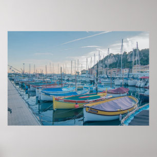 Poster Bateaux de pêche dans le port de Nice, France