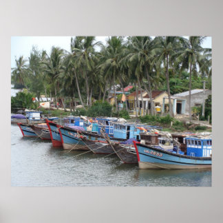 Poster Bateaux de pêche, Hoi An, Vietnam