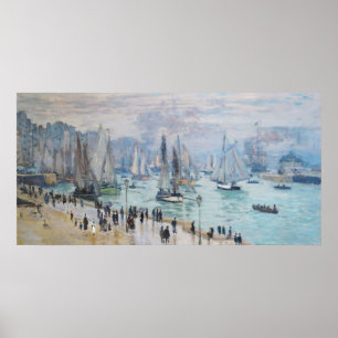 Poster Bateaux de pêche quittant le port CLAUDE MONET
