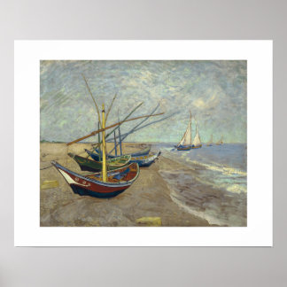 Poster Bateaux de pêche sur la plage à Saintes-Maries -18