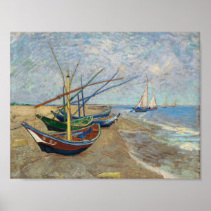 Poster Bateaux de pêche - Vincent Van Gough 1888