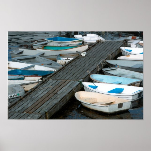Poster Bateaux de rangée à quai (Devant)