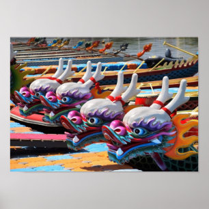 Poster Bateaux-dragons chinois à Taïwan