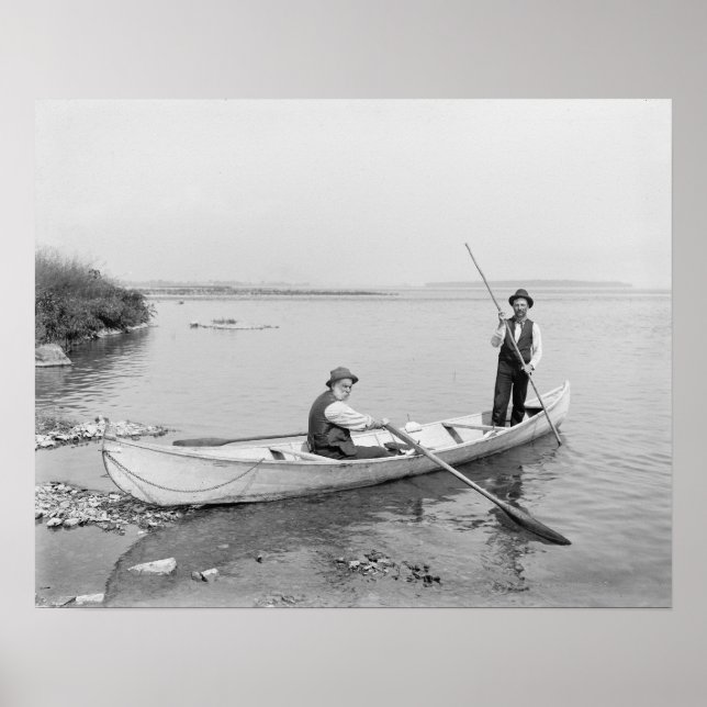 Poster Bateaux du fleuve Saint-Laurent, 1890. Photo vinta (Devant)