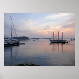 Poster Bateaux du port de Bar à Sunrise I