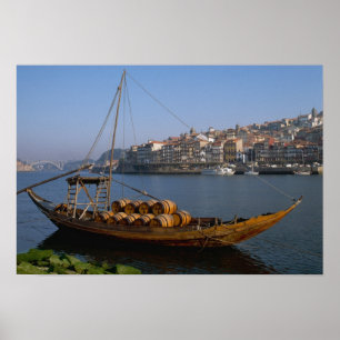 Poster Bateaux Rabelo, Porto, Portugal