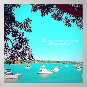 Poster Bateaux sur le port Drummoyne Sydney Voyage