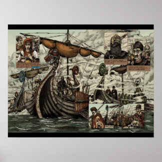 Poster Bateaux viking