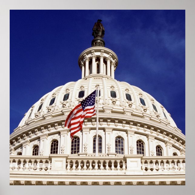 Poster Bâtiment capitole américain, Washington DC (Devant)