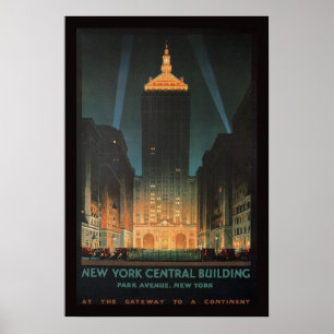 Poster Bâtiment central de New York 1929