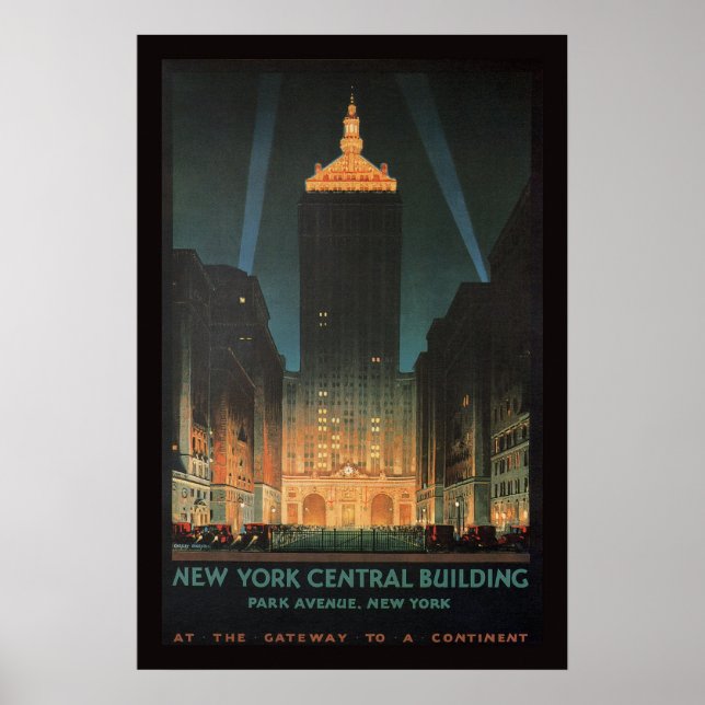 Poster Bâtiment central de New York 1929 (Devant)