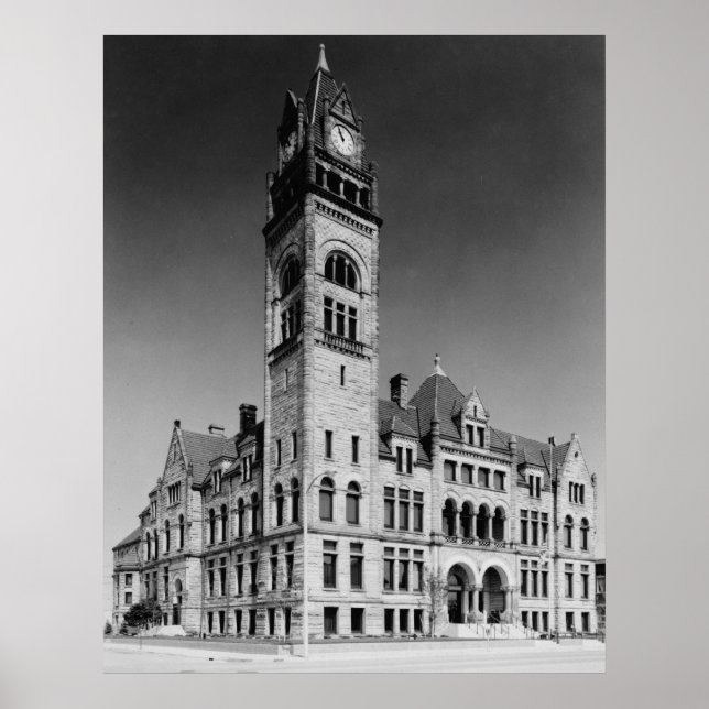Poster Bâtiment de la mairie romane (Devant)