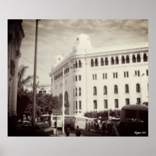 Poster Bâtiment de la poste d'Alger Algérie vintage