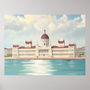 Poster Bâtiment du Parlement Budapest Hongrie