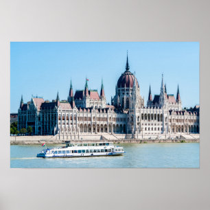 Poster Bâtiment du Parlement hongrois dans la ville de Bu